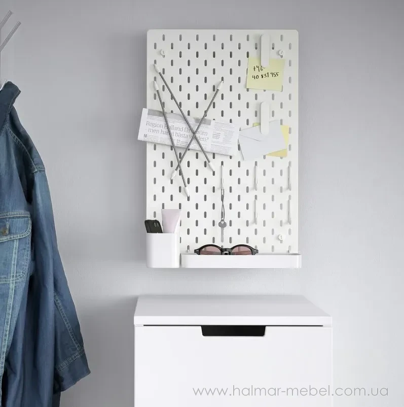 Доска перфорированная комбинированная SKÅDIS IKEA 36х56 белый 392.165.89 Доска перфорированная комбинированная SKÅDIS IKEA 36х56 белый 392.165.89