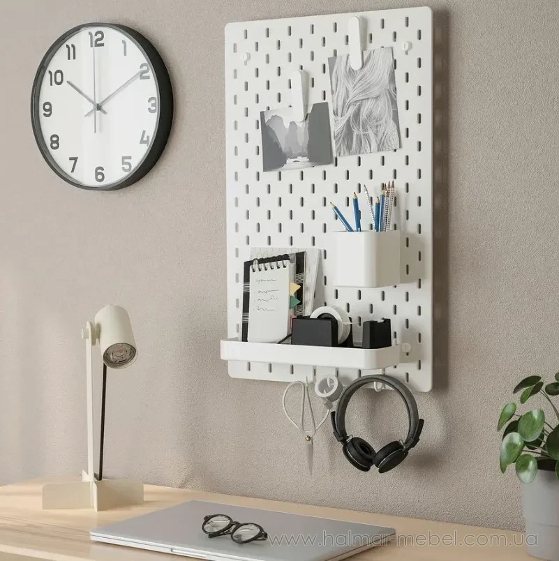 Доска перфорированная комбинированная SKÅDIS IKEA 36х56 белый 095.901.31 Доска перфорированная комбинированная SKÅDIS IKEA 36х56 белый 095.901.31