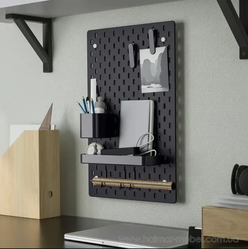 Доска перфорированная комбинированная SKÅDIS IKEA 36х56 черный 695.901.33 Доска перфорированная комбинированная SKÅDIS IKEA 36х56 черный 695.901.33