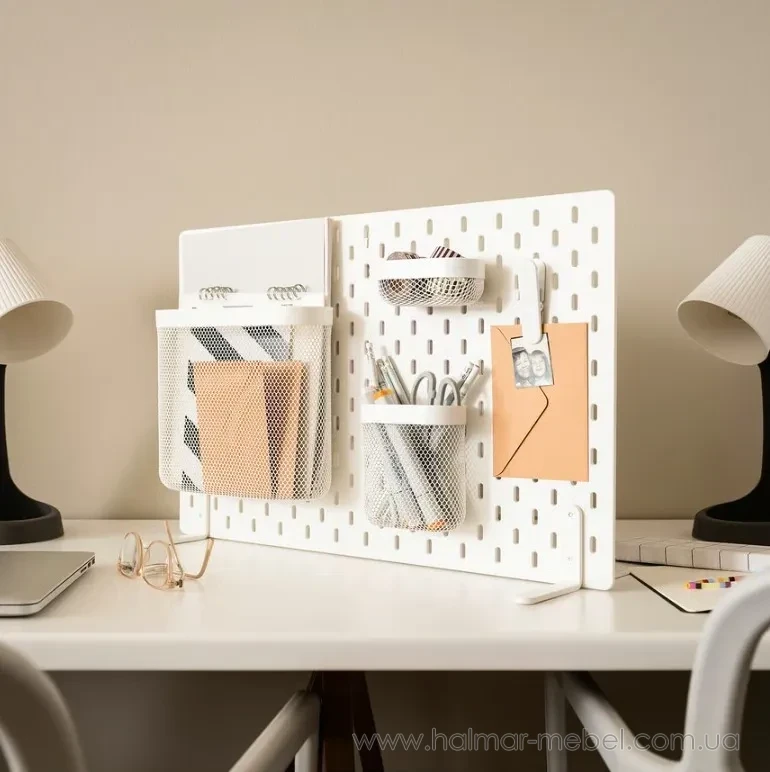 Доска перфорированная комбинированная SKÅDIS IKEA 56х37 белый 195.644.81 Доска перфорированная комбинированная SKÅDIS IKEA 56х37 белый 195.644.81