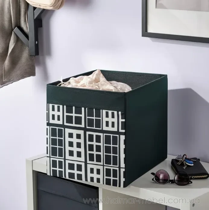 Коробка DRÖNA IKEA черный с узором Коробка DRÖNA IKEA черный с узором