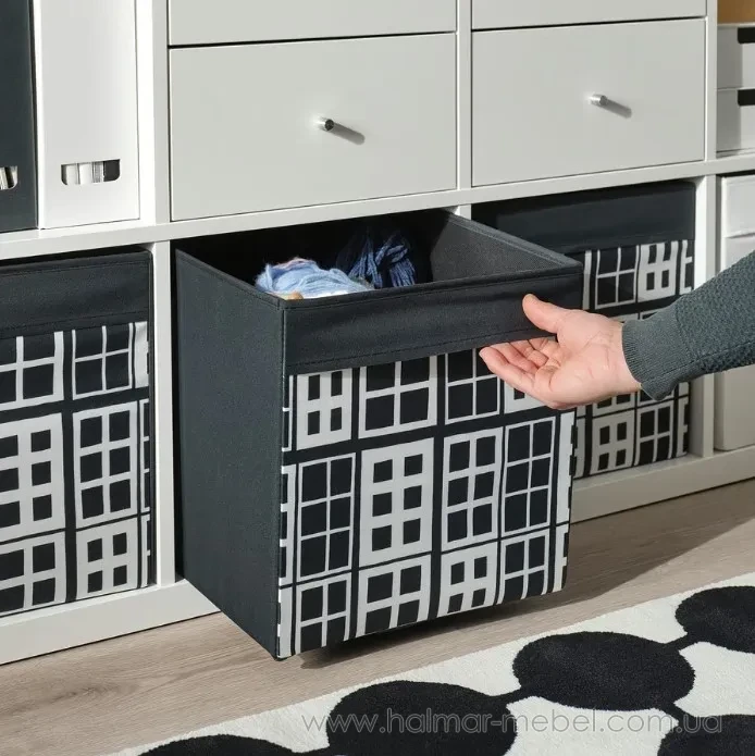 Коробка DRÖNA IKEA черный с узором Коробка DRÖNA IKEA черный с узором