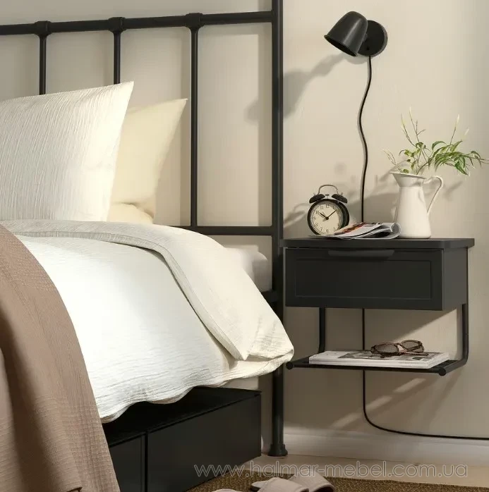 Столик прикроватный настенный GRÅFJÄLLET IKEA антрацит Столик прикроватный настенный GRÅFJÄLLET IKEA антрацит