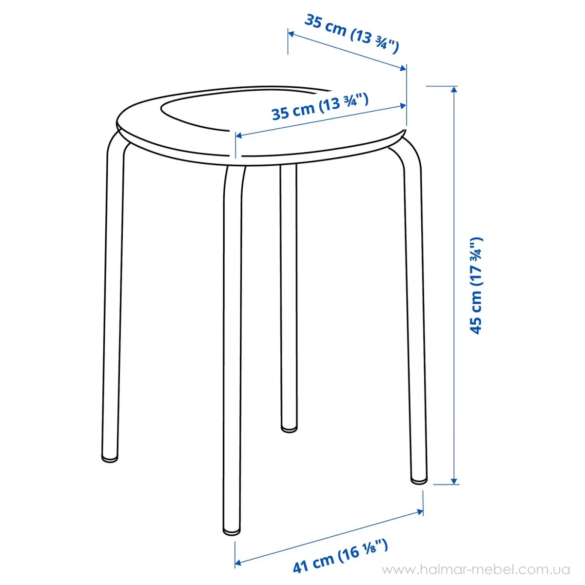 Табурет GULTARP IKEA жовтий Табурет GULTARP IKEA жовтий