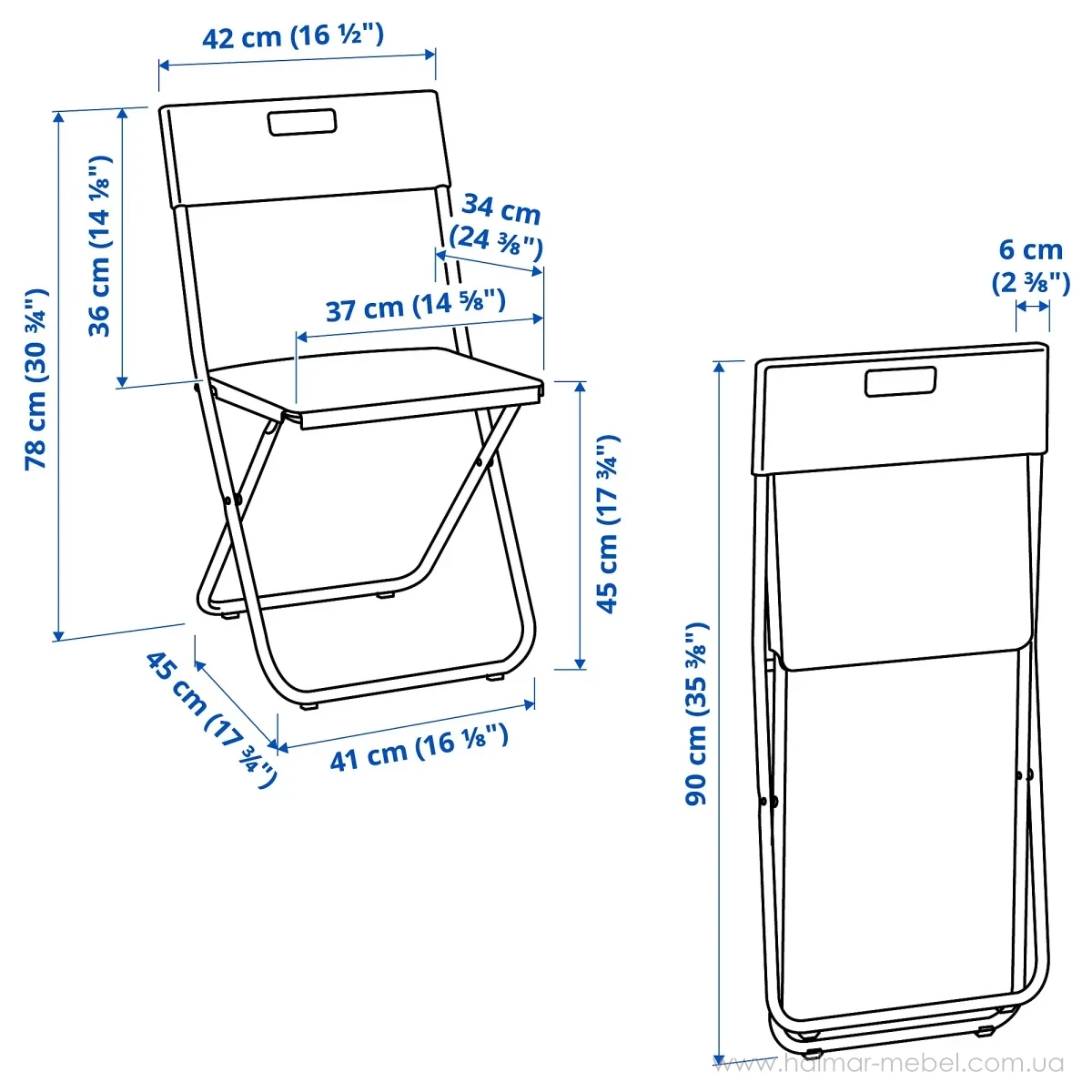 Стул складной GUNDE IKEA черный Стул складной GUNDE IKEA черный