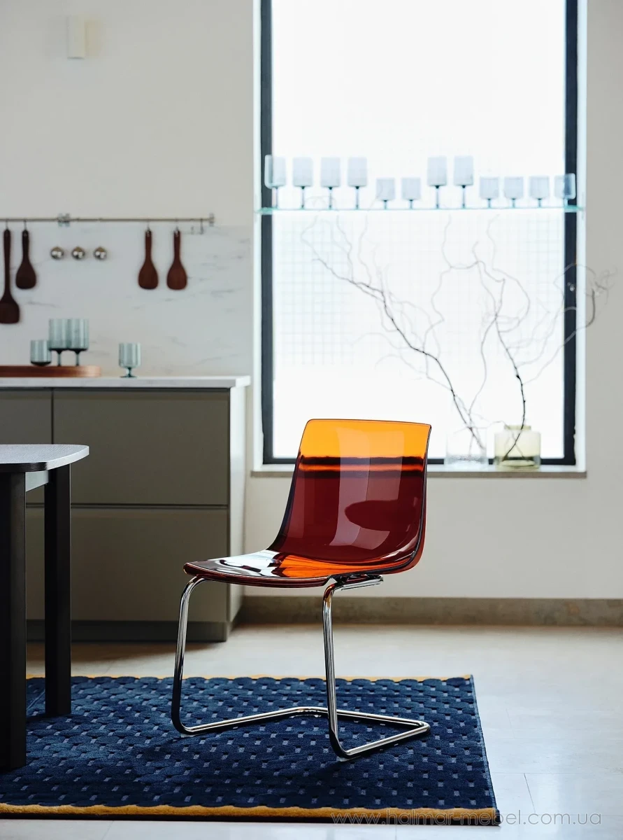 Стілець TOBIAS IKEA червоно-коричневий/хром Стілець TOBIAS IKEA червоно-коричневий/хром