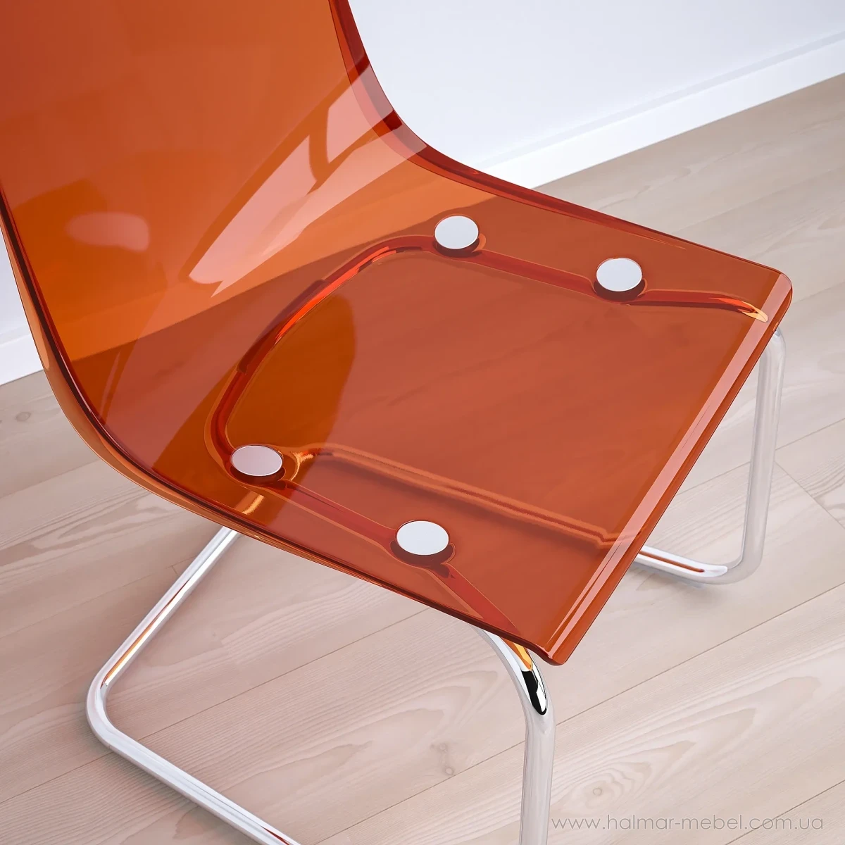 Стілець TOBIAS IKEA червоно-коричневий/хром Стілець TOBIAS IKEA червоно-коричневий/хром