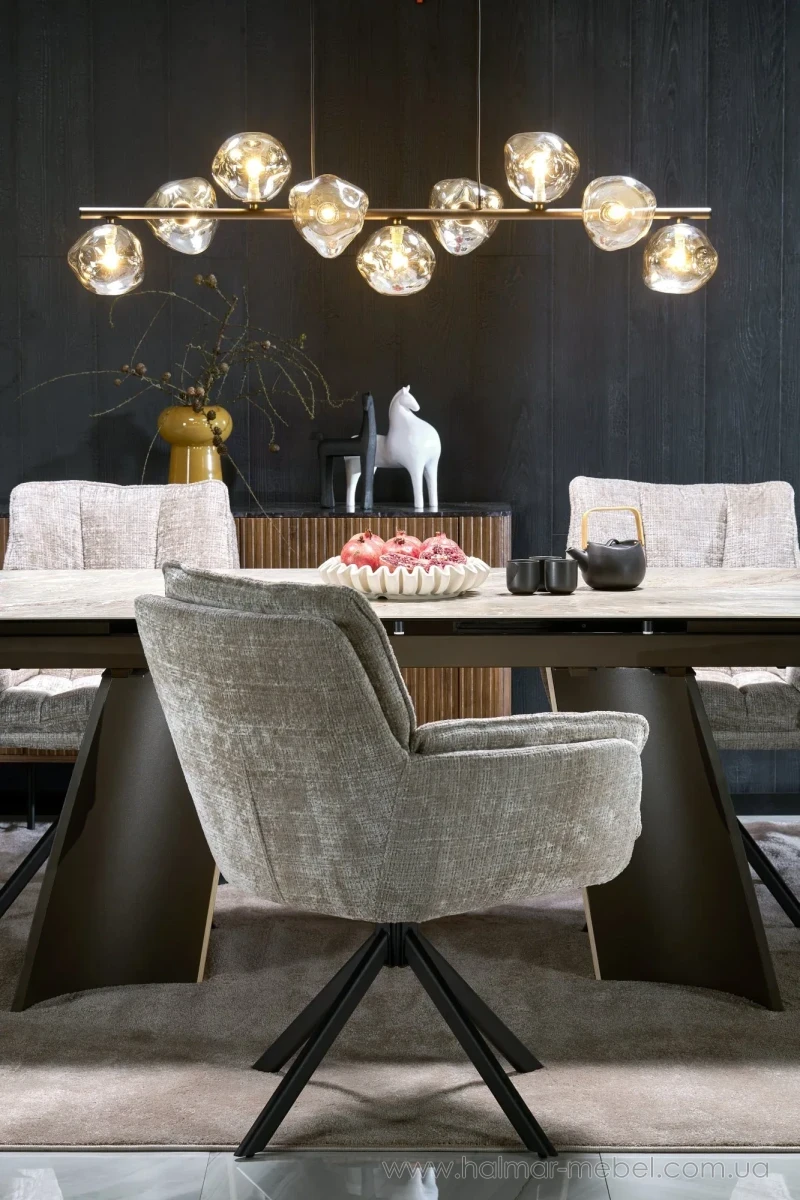 Стіл обідній розкладний VESNA HALMAR бежевий мармур Стіл обідній розкладний VESNA HALMAR бежевий мармур