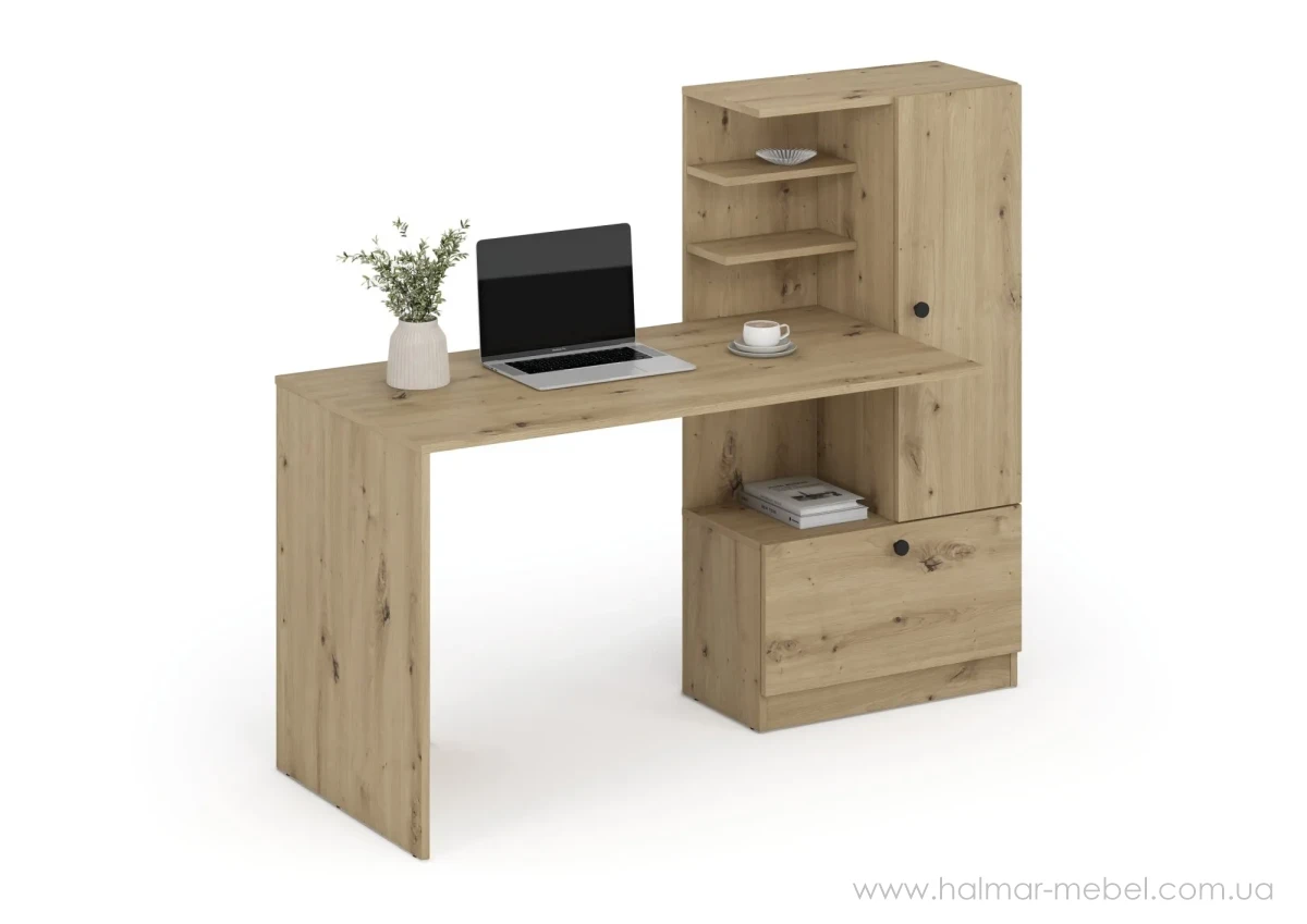 Стіл письмовий HOBAS HALMAR дуб артізан Стіл письмовий HOBAS HALMAR дуб артізан