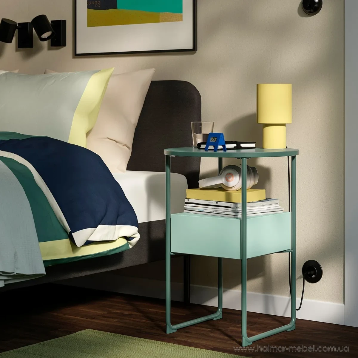 Столик приліжковий BLANKHÄLLAN IKEA зелений/бірюзовий Столик приліжковий BLANKHÄLLAN IKEA зелений/бірюзовий
