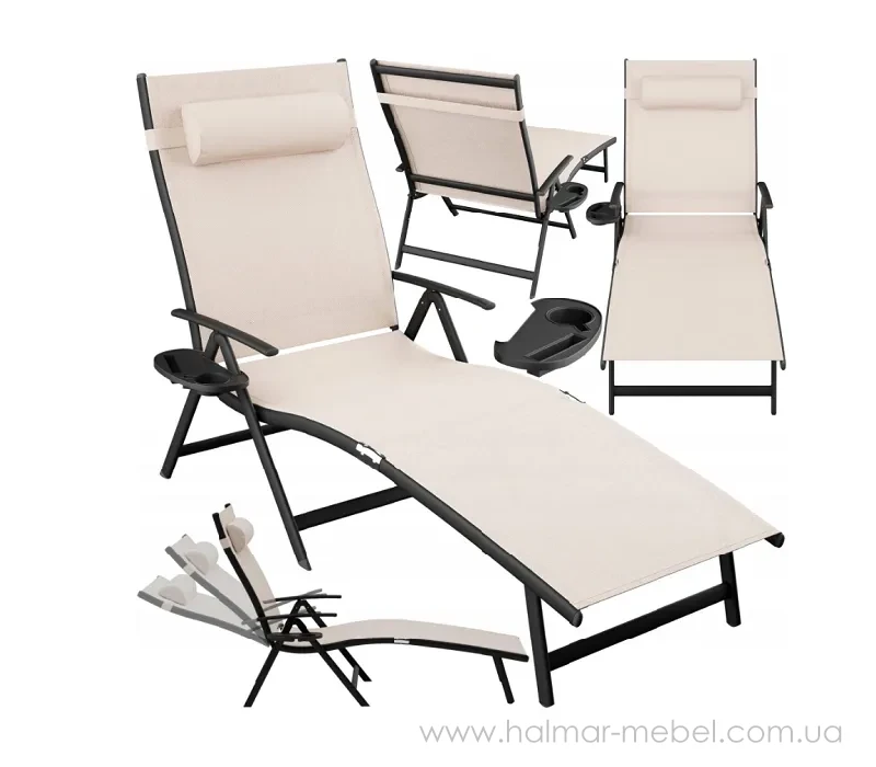 Шезлонг садовий TARDY ZENJOY бежевий Шезлонг садовий TARDY ZENJOY бежевий