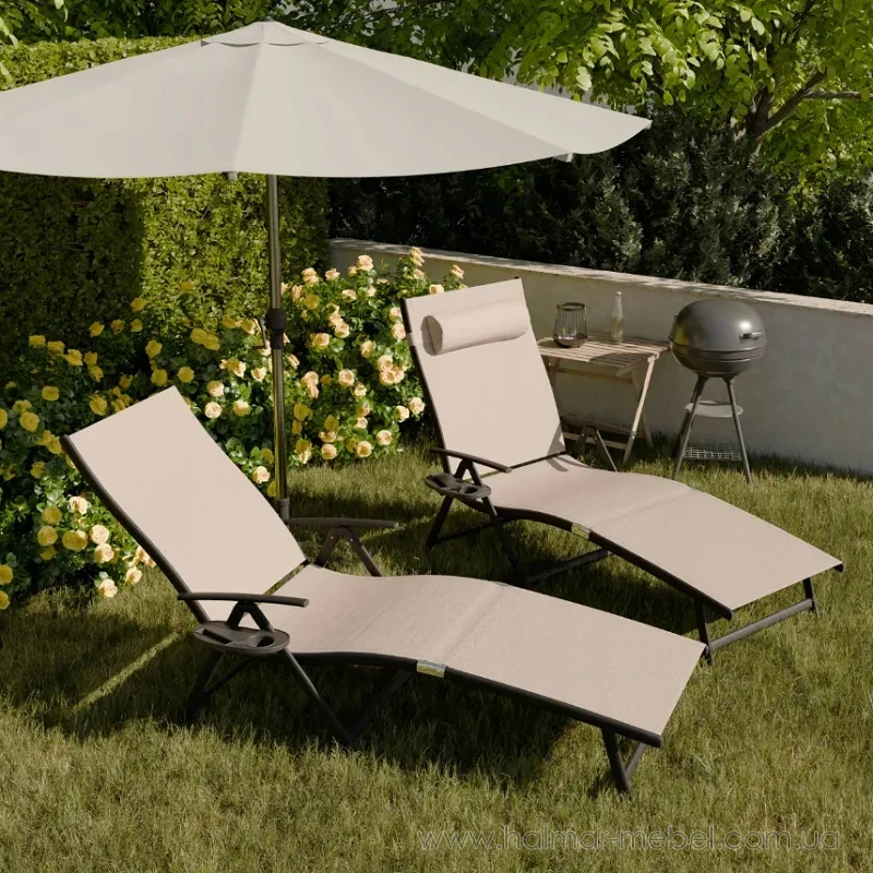 Шезлонг садовий TARDY ZENJOY бежевий Шезлонг садовий TARDY ZENJOY бежевий