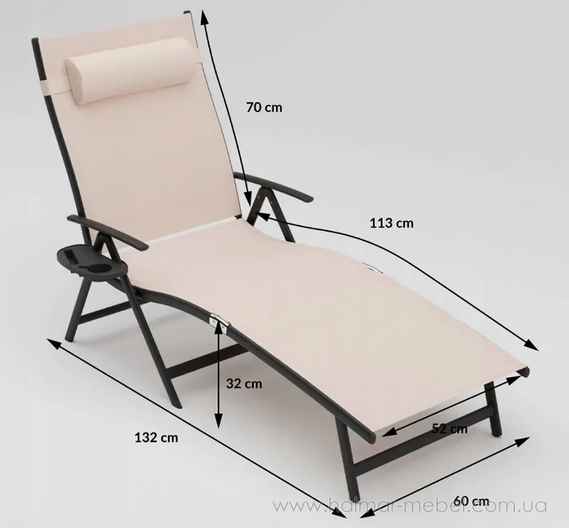 Шезлонг садовий TARDY ZENJOY бежевий Шезлонг садовий TARDY ZENJOY бежевий