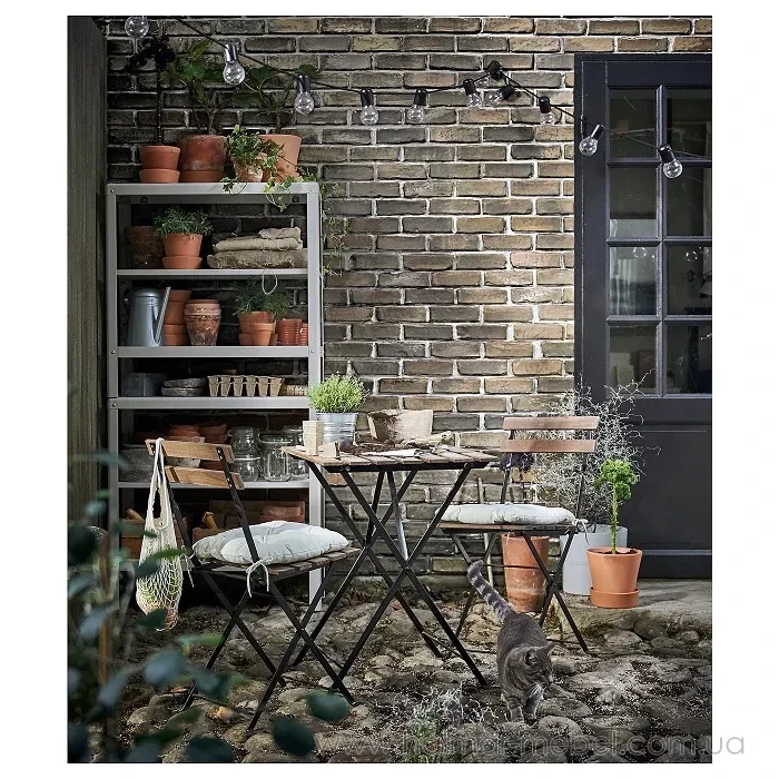 Стіл садовий складний TÄRNÖ IKEA 55х54 світло-коричневий/чорний Стіл садовий складний TÄRNÖ IKEA 55х54 світло-коричневий/чорний