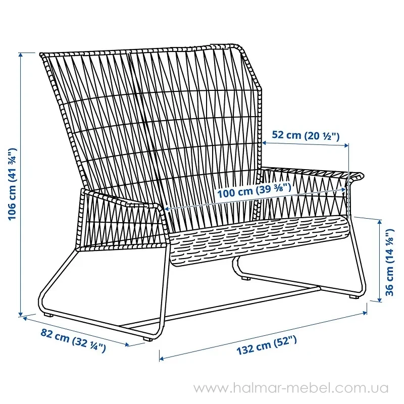 Диван садовый TALLSKÄR IKEA черный Диван садовый TALLSKÄR IKEA черный