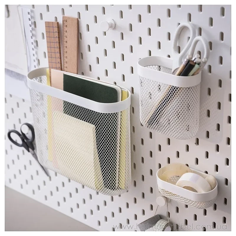 Кошики для зберігання SKÅDIS IKEA 3 штуки білий Кошики для зберігання SKÅDIS IKEA 3 штуки білий