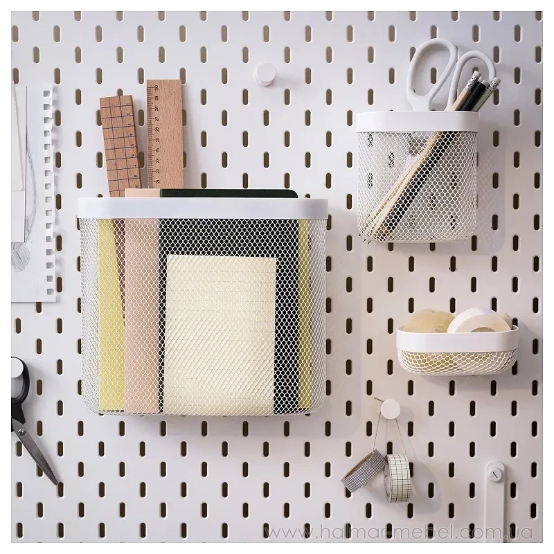 Кошики для зберігання SKÅDIS IKEA 3 штуки білий Кошики для зберігання SKÅDIS IKEA 3 штуки білий