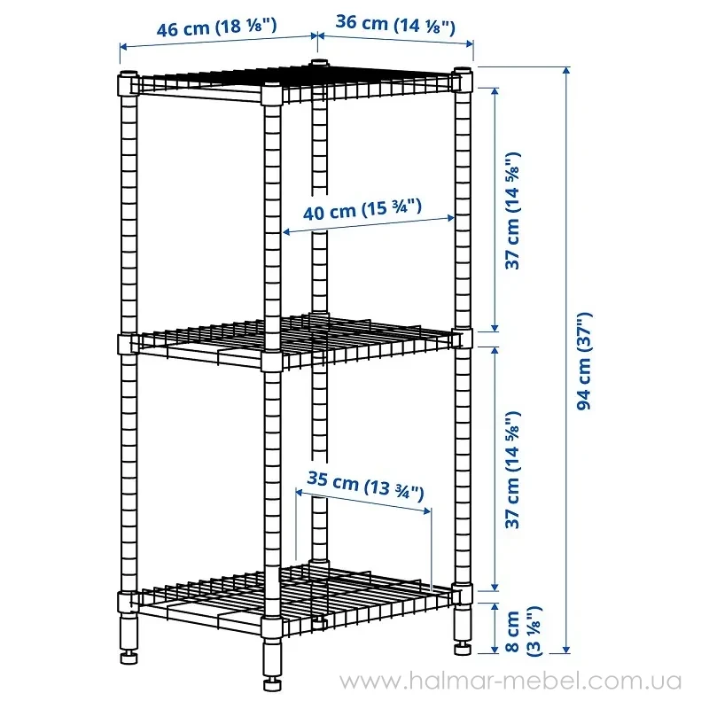 Стелаж OMAR IKEA 46x36x94 см Стелаж OMAR IKEA 46x36x94 см