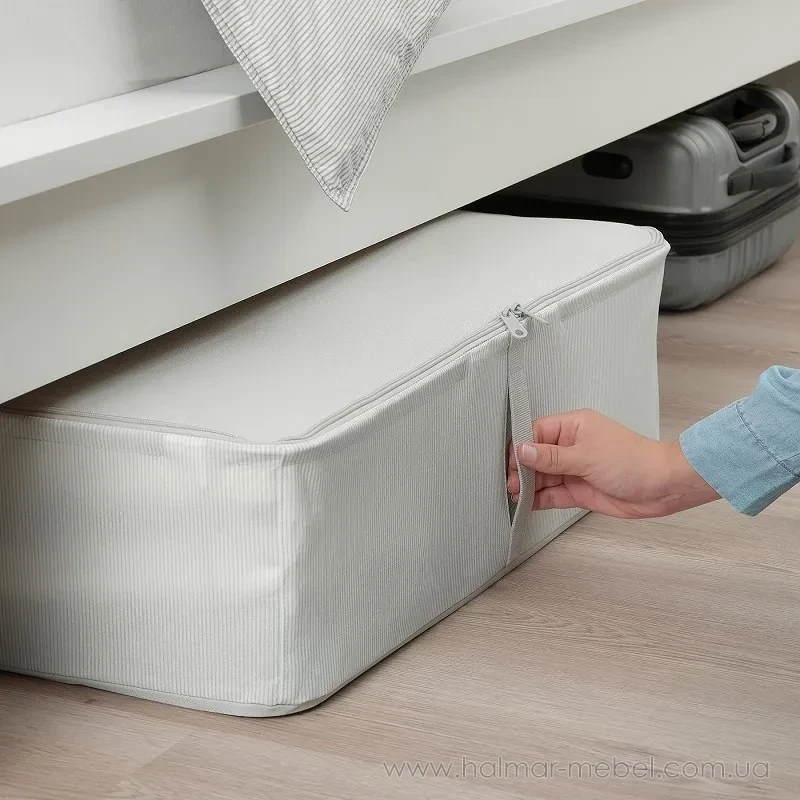 Контейнер для одягу HEMMAFIXARE IKEA 34x51x19 см біло-сіра смужка Контейнер для одягу HEMMAFIXARE IKEA 34x51x19 см біло-сіра смужка