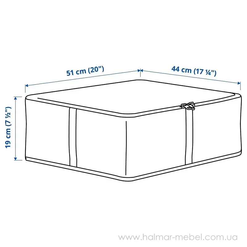 Контейнер для одягу HEMMAFIXARE IKEA 44x51x19 см біло-сіра смужка Контейнер для одягу HEMMAFIXARE IKEA 44x51x19 см біло-сіра смужка