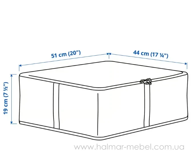 Контейнер для одягу HEMMAFIXARE IKEA 44x51x19 см блідно-зелений Контейнер для одягу HEMMAFIXARE IKEA 44x51x19 см блідно-зелений
