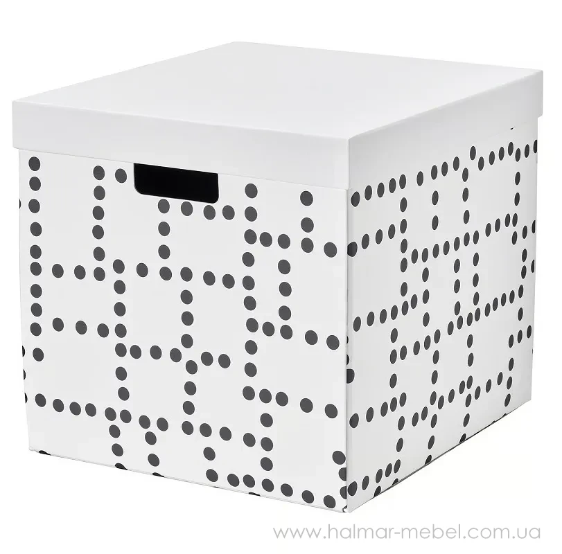 Коробка с крышкой FJÄDERHARV IKEA белый с крапинками Коробка с крышкой FJÄDERHARV IKEA белый с крапинками