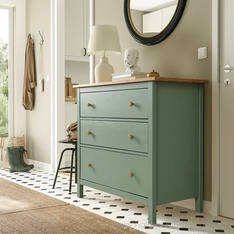 Комод HEMNES IKEA 108x96 см серо-зеленый Комод HEMNES IKEA 108x96 см серо-зеленый