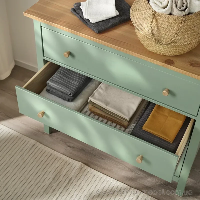 Комод HEMNES IKEA 108x96 см серо-зеленый Комод HEMNES IKEA 108x96 см серо-зеленый