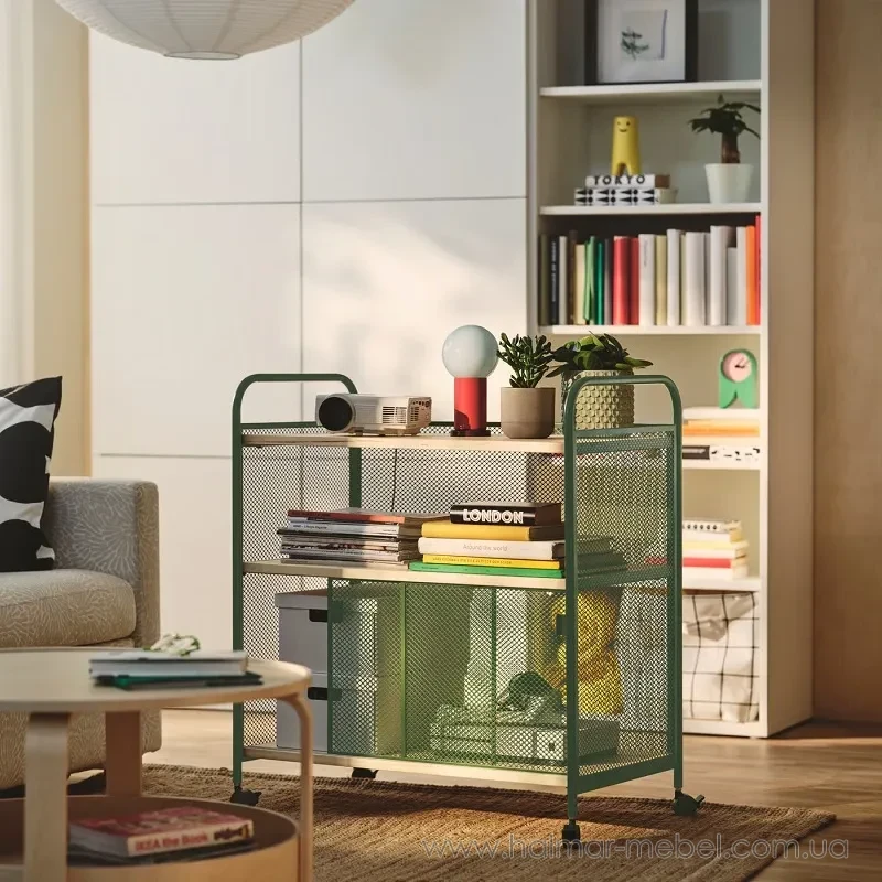 Візок-тумба на колесах NÅLMAKARE IKEA темно-зелений метал Візок-тумба на колесах NÅLMAKARE IKEA темно-зелений метал