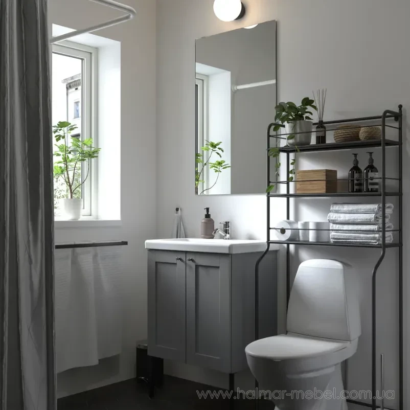 Стелаж над унітазом FRÖSJÖN IKEA 65х156 см чорний Стелаж над унітазом FRÖSJÖN IKEA 65х156 см чорний