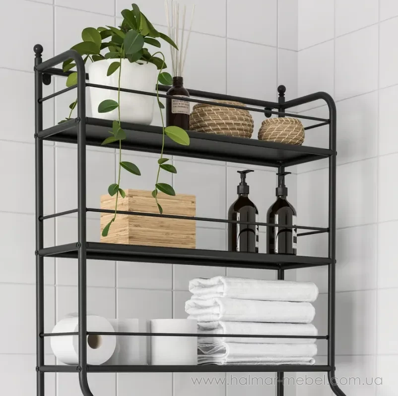 Стелаж над унітазом FRÖSJÖN IKEA 65х156 см чорний Стелаж над унітазом FRÖSJÖN IKEA 65х156 см чорний