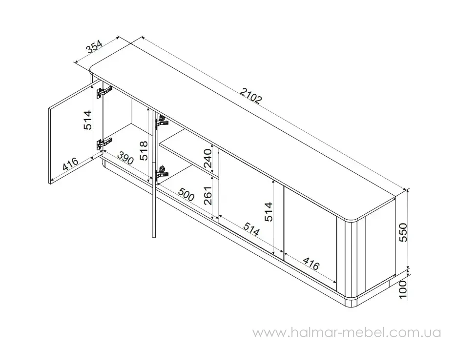 Тумба під телевізор 3d Darco Cama горіх елегант Тумба під телевізор 3d Darco Cama горіх елегант
