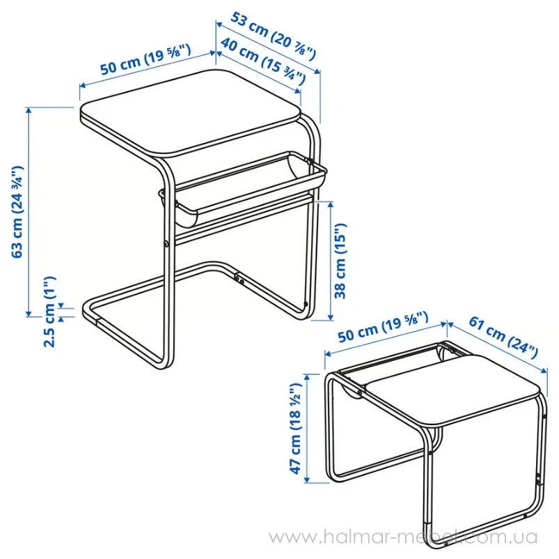 Стіл журнальний приставний OLSERÖD IKEA антрацит/темно-сірий Стіл журнальний приставний OLSERÖD IKEA антрацит/темно-сірий