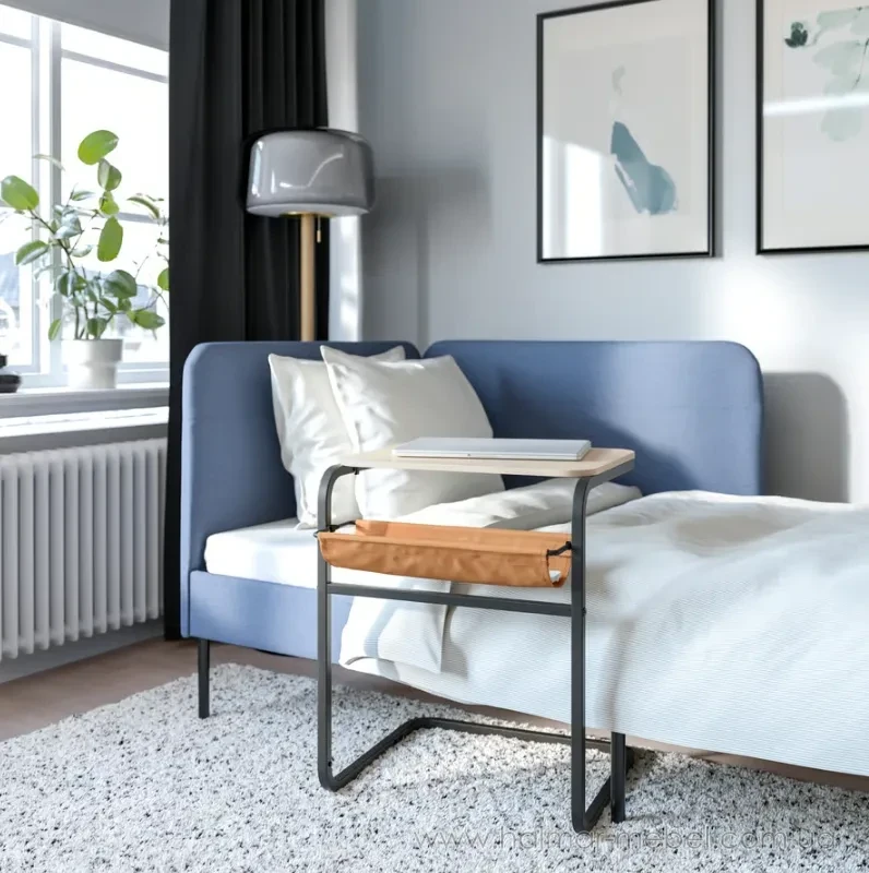 Стіл журнальний приставний OLSERÖD IKEA антрацит/темно-жовта імітація берези Стіл журнальний приставний OLSERÖD IKEA антрацит/темно-жовта імітація берези
