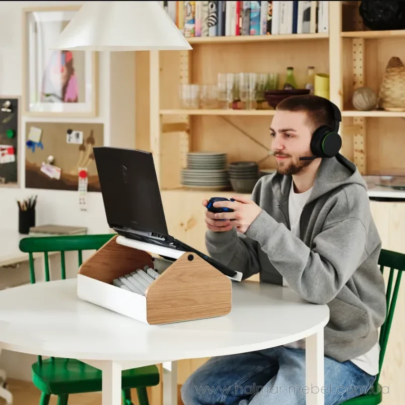 Ігрова підставка для ноутбука з відсіком для зберігання YXSTABY IKEA білий Ігрова підставка для ноутбука з відсіком для зберігання YXSTABY IKEA білий