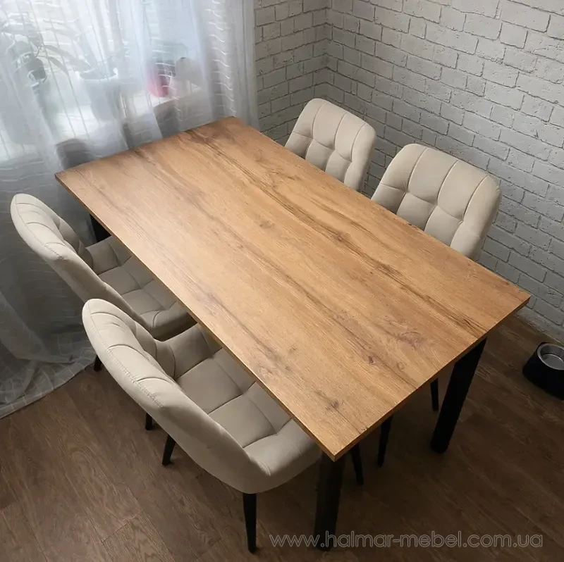Стіл кухонний лофт 120х68 см дуб крафт золотий Стіл кухонний лофт 120х68 см дуб крафт золотий