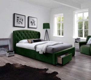 Кровать SABRINA 160 HALMAR темно-зеленый