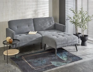 Розкладний диван з підставкою для ніг CORNELIUS HALMAR сірий