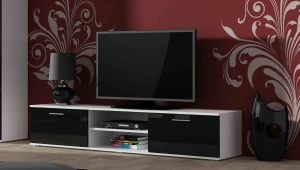 Тумба RTV SOHO 180 CAMA білий мат/чорний глянець