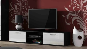 Тумба RTV SOHO 180 CAMA чорний мат/білий глянець