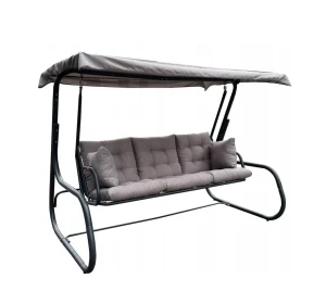 Качели садовые с функцией лежанки GardenLine Chomik Premium серый меланж