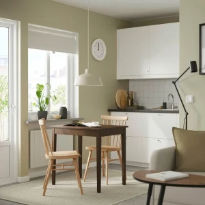 Комплект обідній стіл та 2 стільці NÄSINGE/HÖGVED IKEA темно-коричневий/береза