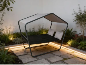 Шезлонг садовый Chomik двухместный с навесом