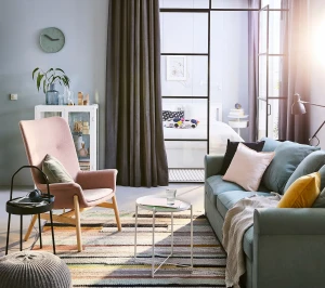 Крісло з високою спинкою VEDBO IKEA світло-рожевий Крісло з високою спинкою VEDBO IKEA світло-рожевий