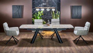 Стіл обідній розкладний VINCE HALMAR коричневий мармур