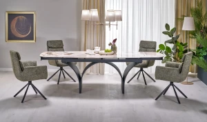 Стіл обідній розкладний ALTER HALMAR бежевий мармур