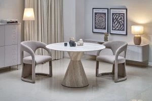 Стіл обідній ABBOT HALMAR світлий травертін Стіл обідній ABBOT HALMAR світлий травертін