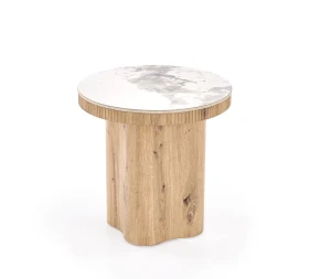 Стіл журнальний MAGNUM S HALMAR білий мармур/натуральний Стіл журнальний MAGNUM S HALMAR білий мармур/натуральний