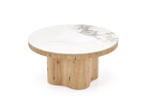 Стіл журнальний MAGNUM HALMAR білий мармур/натуральний Стіл журнальний MAGNUM HALMAR білий мармур/натуральний