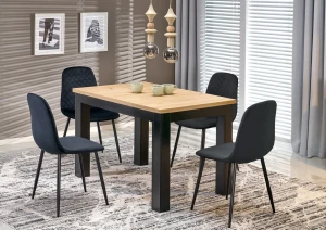 Стіл обідній розсувний GIZMO HALMAR дуб артізан/чорний Стіл обідній розсувний GIZMO HALMAR дуб артізан/чорний